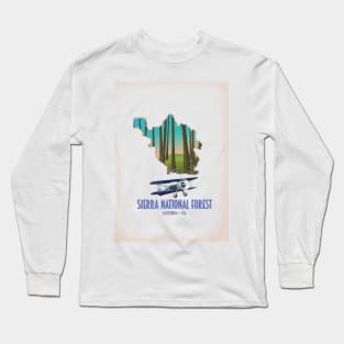 Sierra national forest California USA map Long Sleeve T-Shirt